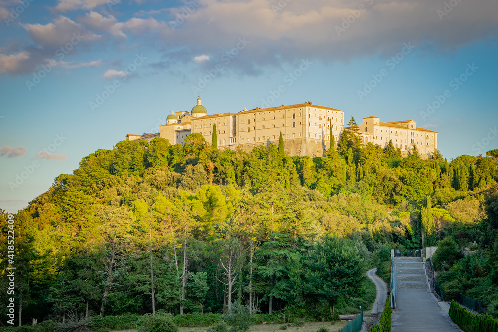 Abbey of Monte Cassino, Italy - monastery in the evening sun