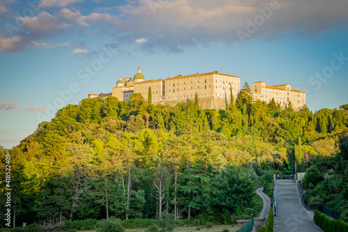 Obraz na płótnie Abbey of Monte Cassino, Italy - monastery in the evening sun w salonie