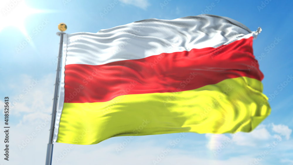 4k 3D Illustration of the waving flag on a pole of country 4k 3D Illustration of the waving flag on a pole of country