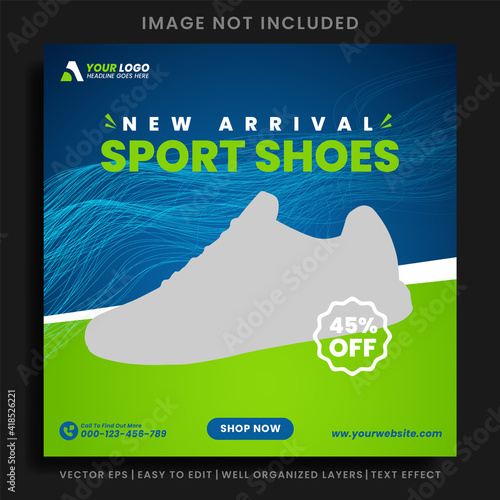 Sports shoes square social media post