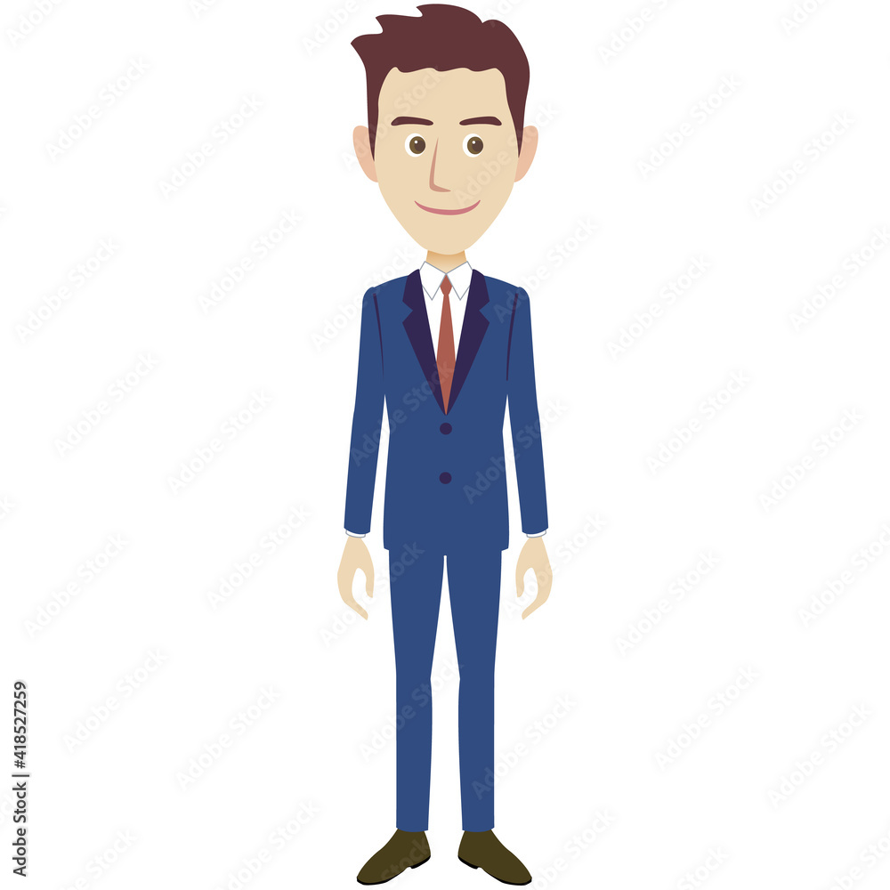 A illustration of a businessman wearing suits