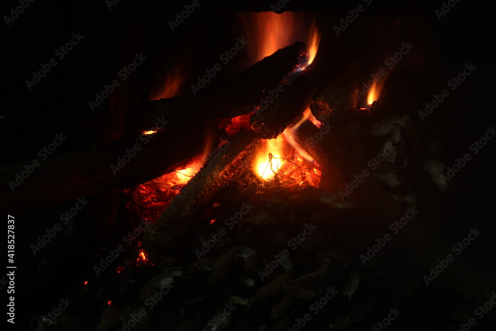 fire in fireplace fire in fireplace