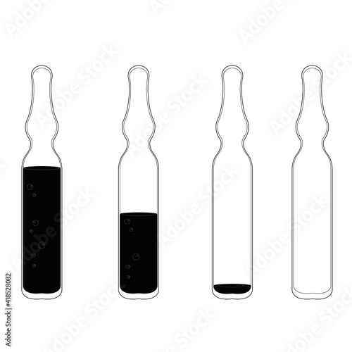  ampoules vaccine contour black and white and color