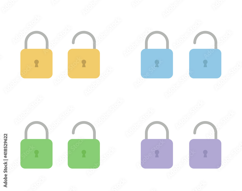 Set of lock icons, . Close and open lock symbols. Icons of locked and unlocked lock on white background. Set of lock icons, . Close and open lock symbols. Icons of locked and unlocked lock on white background.