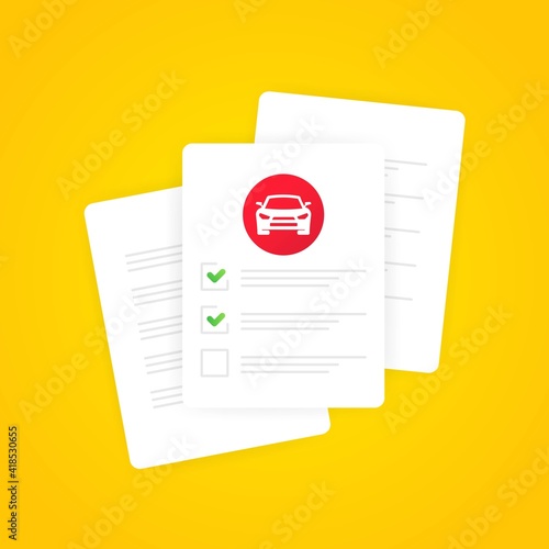 Driving exam form banner. Driving school. Vector on isolated white background. EPS 10