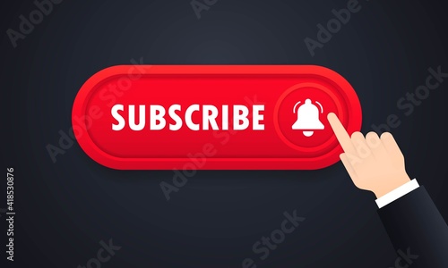 Subscribe button. Chennel subscription. Social media concept. Vector on isolated white background. EPS 10