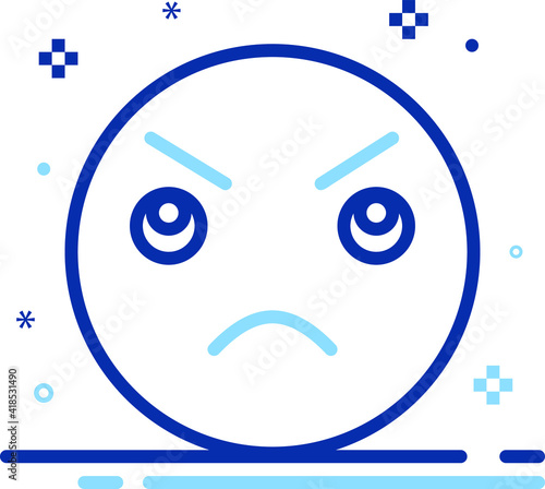 Angry depressed dislike face sad unhappy unhealthy Emotion ui web
