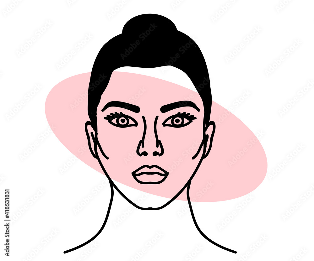 Portrait of a beautiful woman on a white background. Silhouette. Vector illustration. Portrait of a beautiful woman on a white background. Silhouette. Vector illustration.