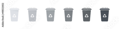 Recycle bins. Separation concept. Rubbish bins. Waste management concept. Vector illustration