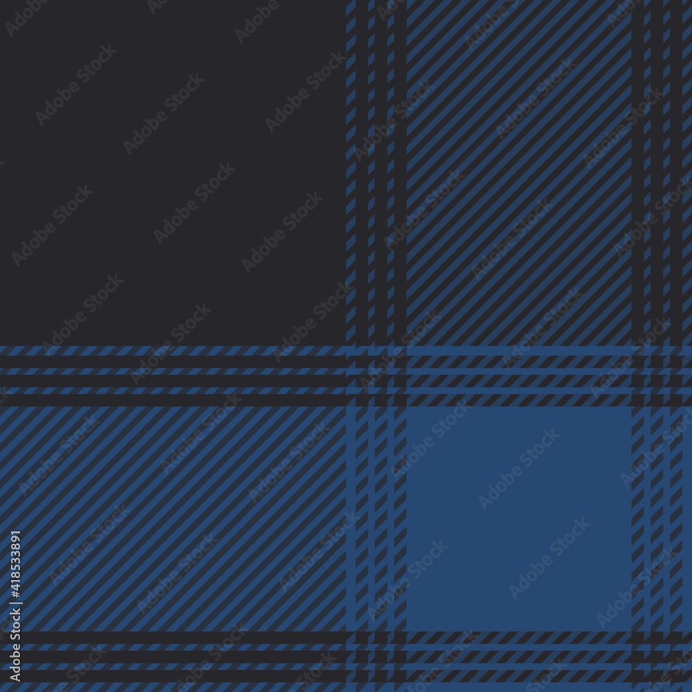 Plaid pattern seamless vector illustration. Black and Blue check plaid for fashion textile design. Plaid pattern seamless vector illustration. Black and Blue check plaid for fashion textile design.