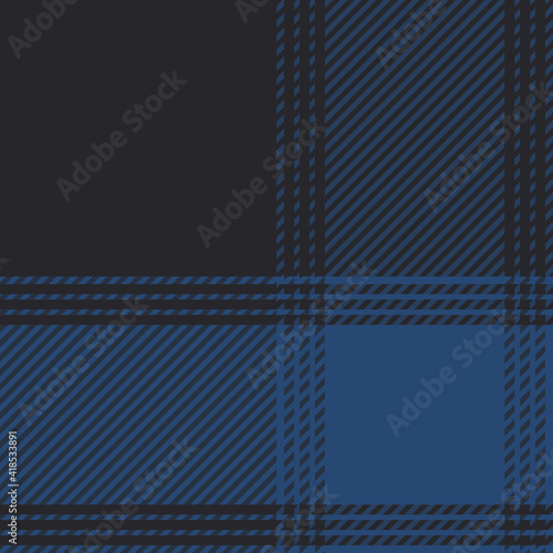 Plaid pattern seamless vector illustration. Black and Blue check plaid for fashion textile design.