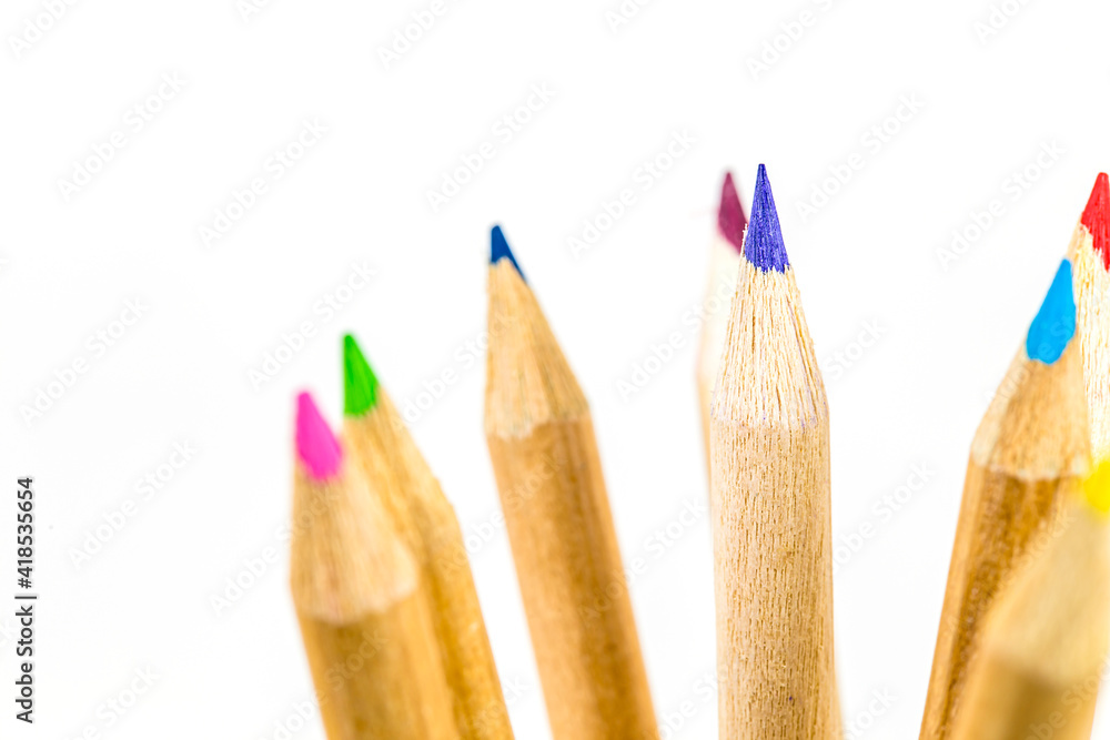 color pencils isolated on white background. color pencils isolated on white background.