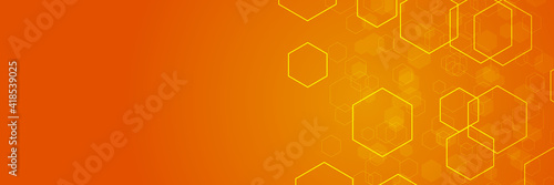 Abstract background with hexagon grid cells. Graphic design vector. 