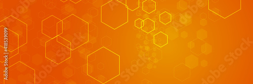 Abstract background with hexagon grid cells. Graphic design vector. 