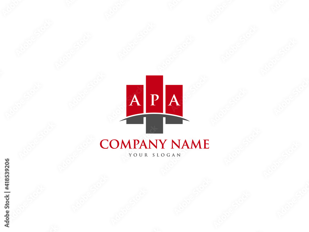APA Logo Letter Design For Business - obrazy, fototapety, plakaty 