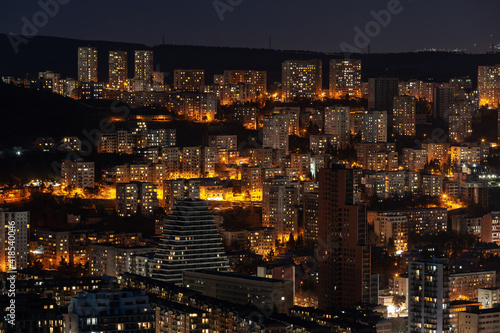 Architecture On Background Of Urban Night Cityscape, Tbilisi © k_samurkas