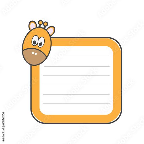To do list. Cute page for notes.Notebooks,decals, diary, school accessories. Cute vector design with little giraffe
