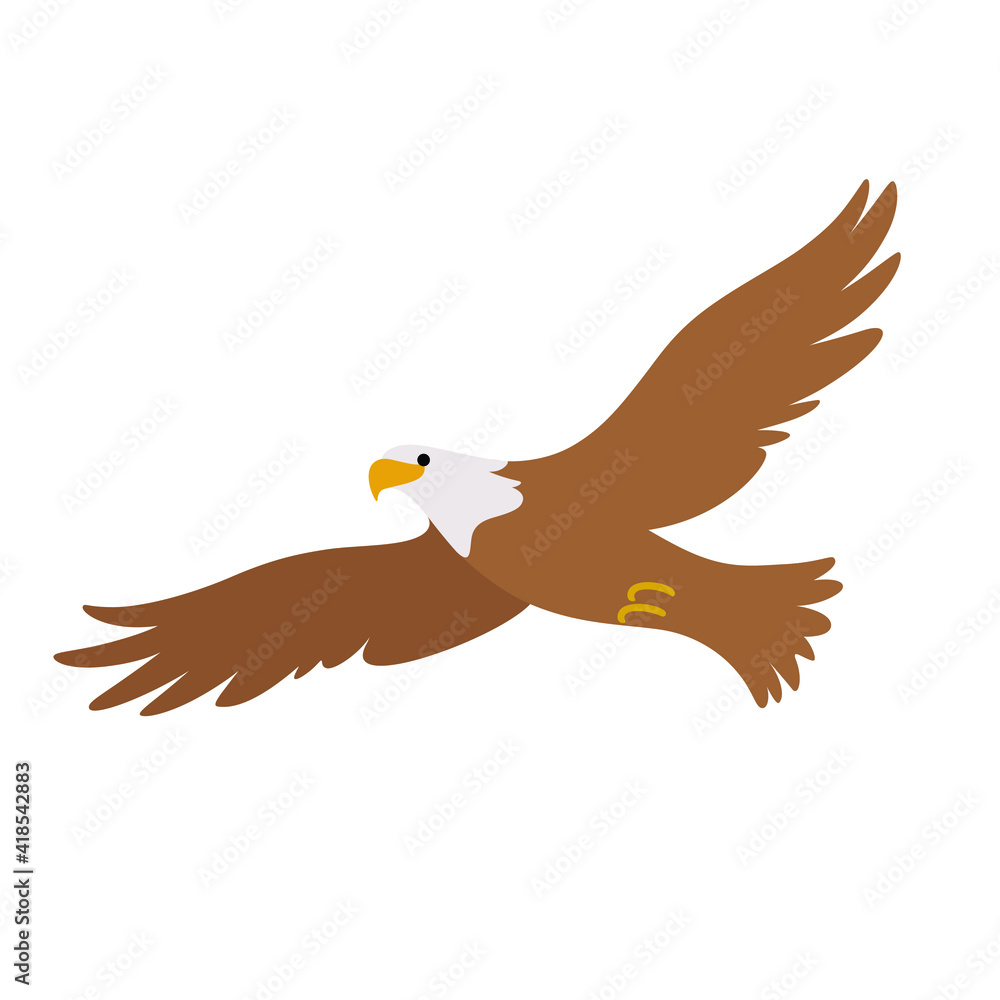 Obraz premium Eagle. Flat illustration of bird. Vector illustration for prints, clothing, packaging, stickers.