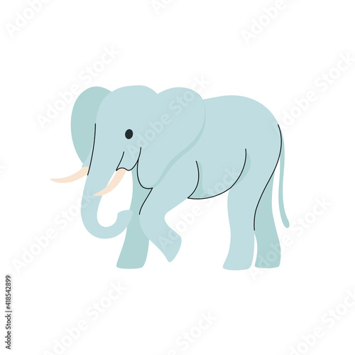Cartoon elephant - cute character for children. Vector illustration in cartoon style.