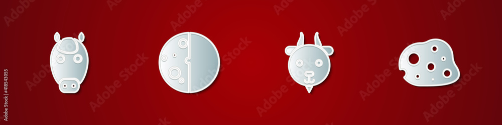 Set Horse zodiac, Eclipse of the sun, Aries and Asteroid icon. Vector. Set Horse zodiac, Eclipse of the sun, Aries and Asteroid icon. Vector.