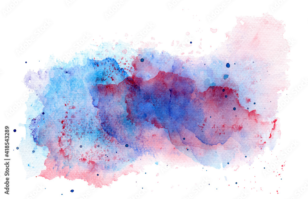 Abstract Red And Blue Watercolor Background