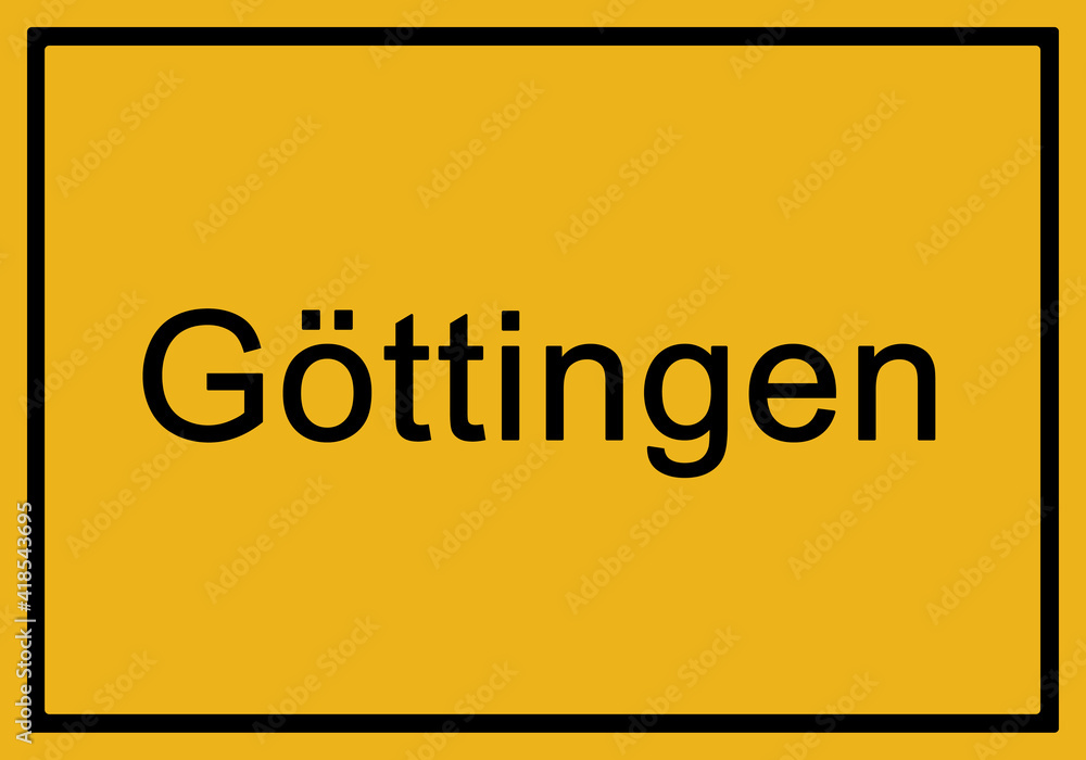 Typical german yellow city sign Göttingen Typical german yellow city sign Göttingen