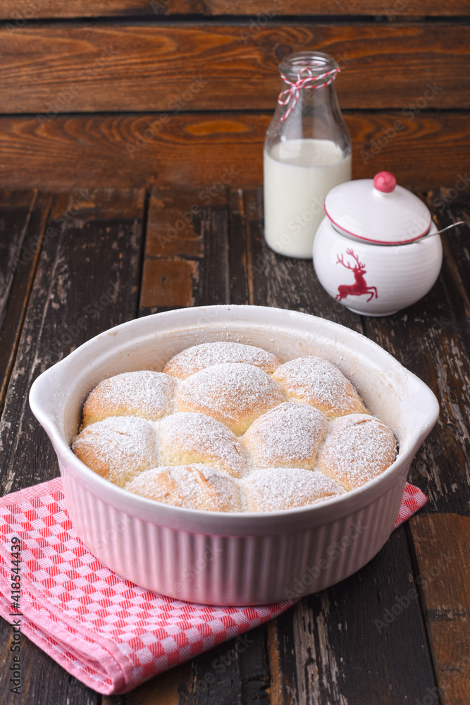 Buchteln - Sweet rolls with plum jam Buchteln - Sweet rolls with plum jam