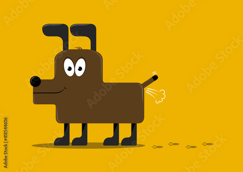 Dog farting vector illustration
