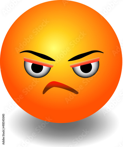 3d Emoji face with angry face