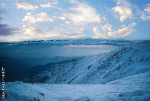 snow covered mountains