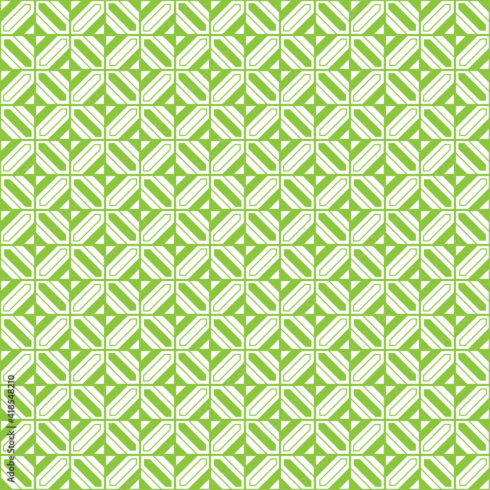 Abstract seamless pattern made with lines and shapes, green background, perfect for wallpaper, background fills, card, banners
