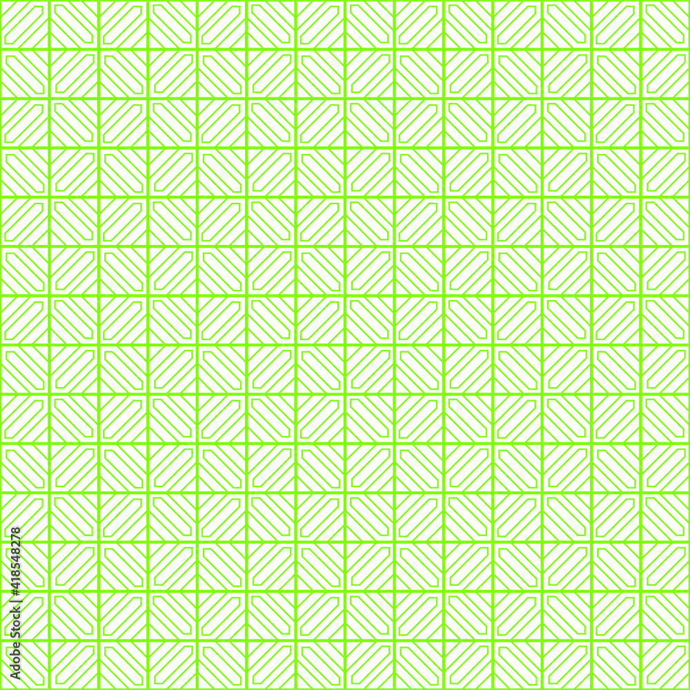 Abstract seamless pattern made with lines and shapes, green background, perfect for wallpaper, background fills, card, banners Abstract seamless pattern made with lines and shapes, green background, perfect for wallpaper, background fills, card, banners