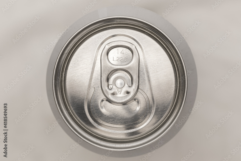 closed lid of an aluminum can close-up macro closed lid of an aluminum can close-up macro
