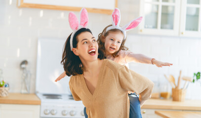 Family celebrating Easter.