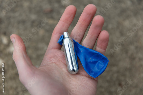 Nitrous oxide metal bulbs or laughing gas recreational drug use