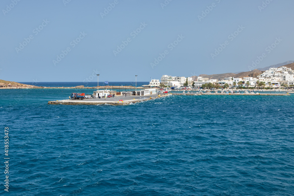 View of the coastline, Naxos Island, Greece.