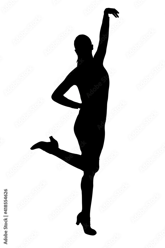 Female Silhouette in a Dancing Pose