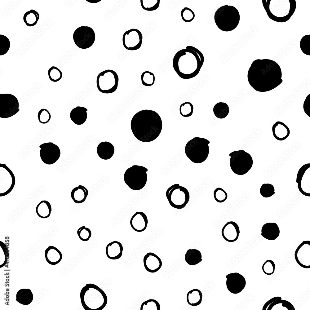 Random dots seamless pattern. Doodle circles texture background.