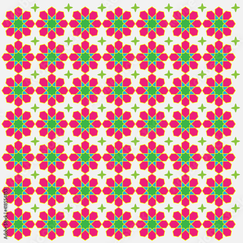 Abstract vector images of seamless Islamic geometric patterns