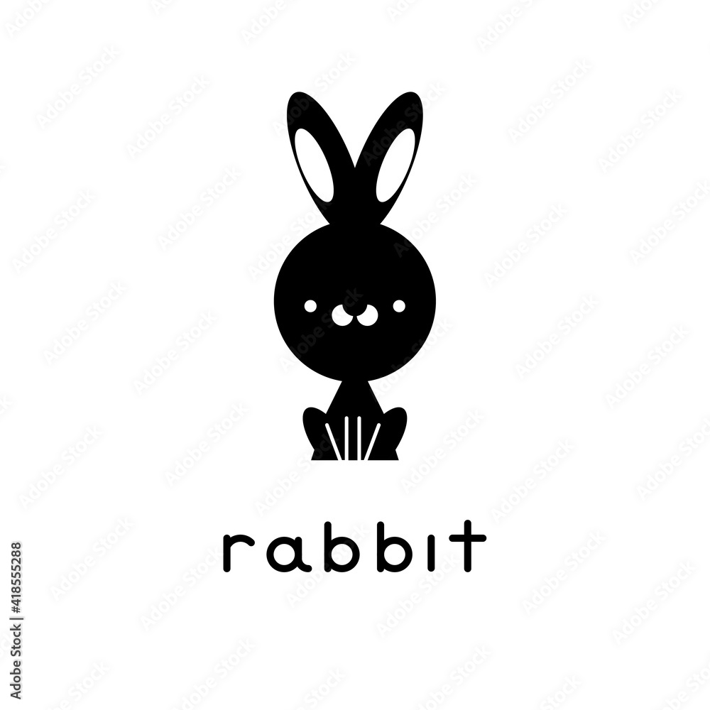 Fototapeta premium Cute cartoon rabbit. Vector illustration.