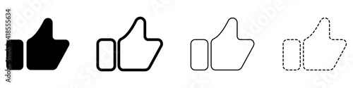 Like icons. Vector set of likes icons in flat style. Likes icons for the internet. Set of icons for web design. Likes linear symbols set. Vector illustration.