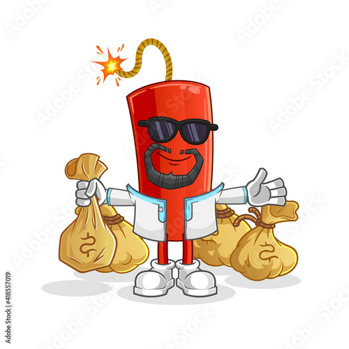 dynamite rich arabian mascot. cartoon vector