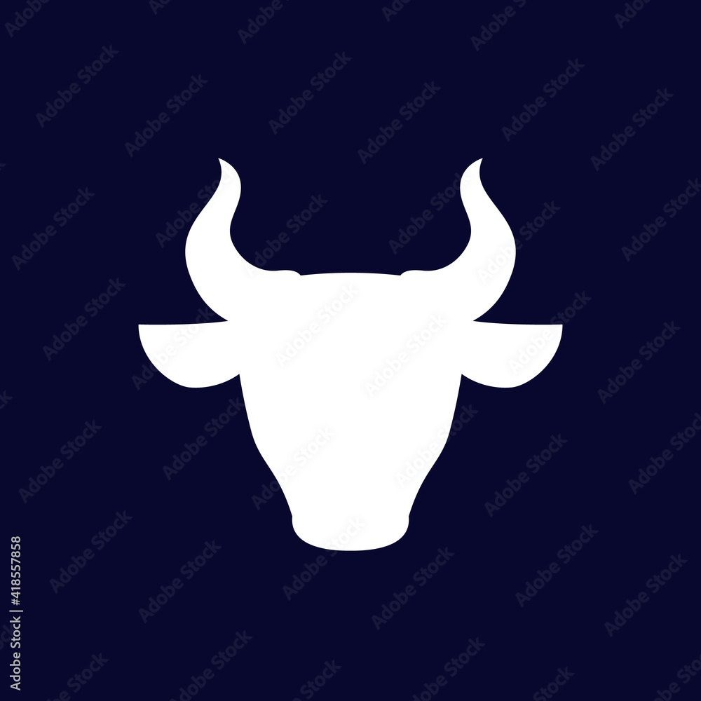 Bull, ox head vector silhouette Bull, ox head vector silhouette