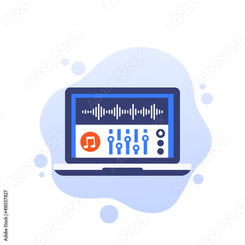 audio editing and sound production vector icon