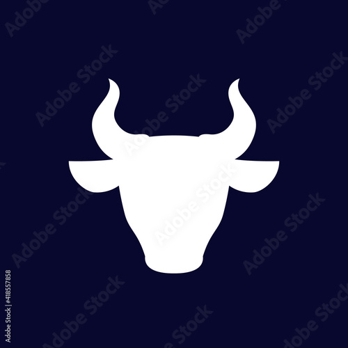 Bull, ox head vector silhouette