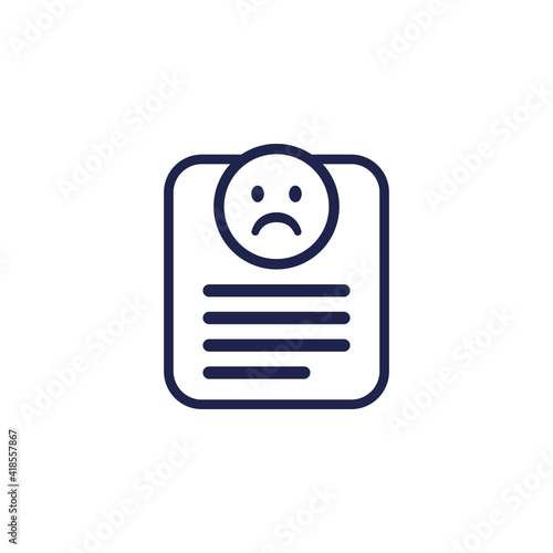complaint icon on white, vector