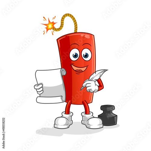 dynamite writer vector. cartoon character