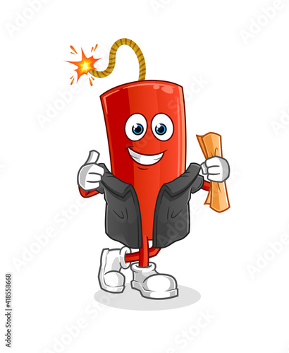 dynamite graduation vector. cartoon character