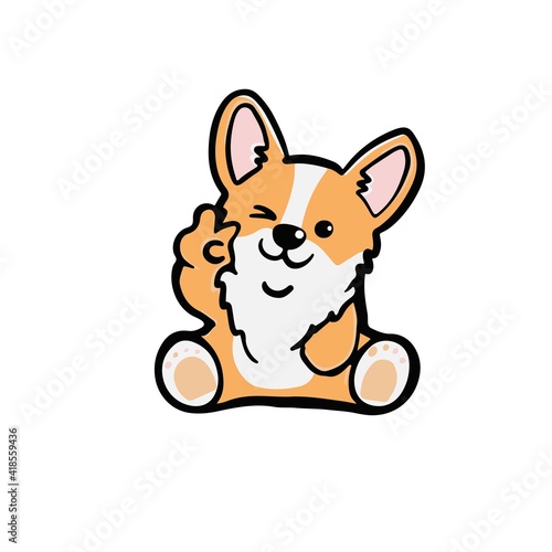 Corgi dog Cute welsh corgi vector cartoon illustration isolated on white background. Funny corgi butt modern flat design element for badges, labels, cards