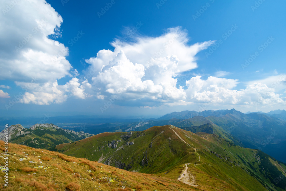 trail in range of High Tatra mountains on Poland and Slovakia border trail in range of High Tatra mountains on Poland and Slovakia border